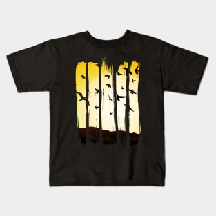 Silhouette of flying birds Kids T-Shirt